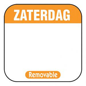 Day Label beschrieben AFM. 25x25mm 1000 Stück Etikett Samstag