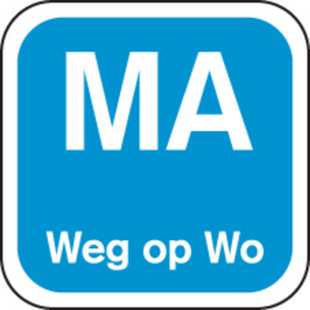Klika - Etikett | MA weg am | Papier | waschbar | 19x19mm | blau | Rolle mit 1000 Stück