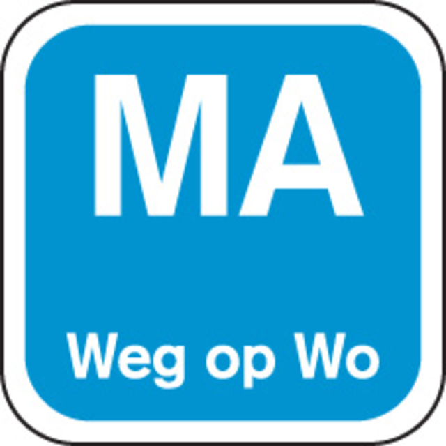 Klika - Etikett | MA weg am | Papier | waschbar | 19x19mm | blau | Rolle mit 1000 Stück