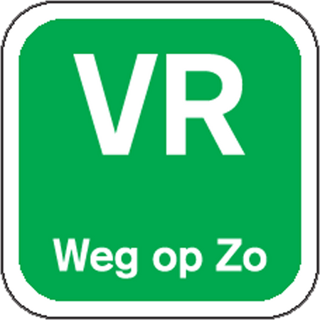 Klika - Etikett | VR weg auf | Papier | waschbar | 19x19mm | grün | Rolle mit 1000 Stück