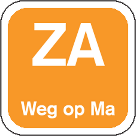 Klika - Etikett | SA weg am | Papier | waschbar | 19x19mm | orange | Rolle mit 1000 Stück