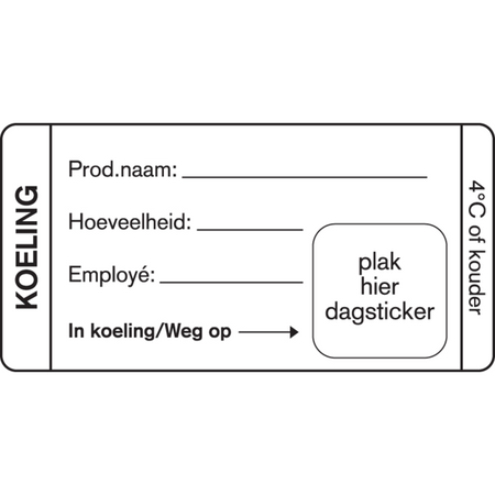 Klika - Etikett | Kühlbox | Papier | waschbar | 35x75mm | weiß | Rolle mit 500 Stück