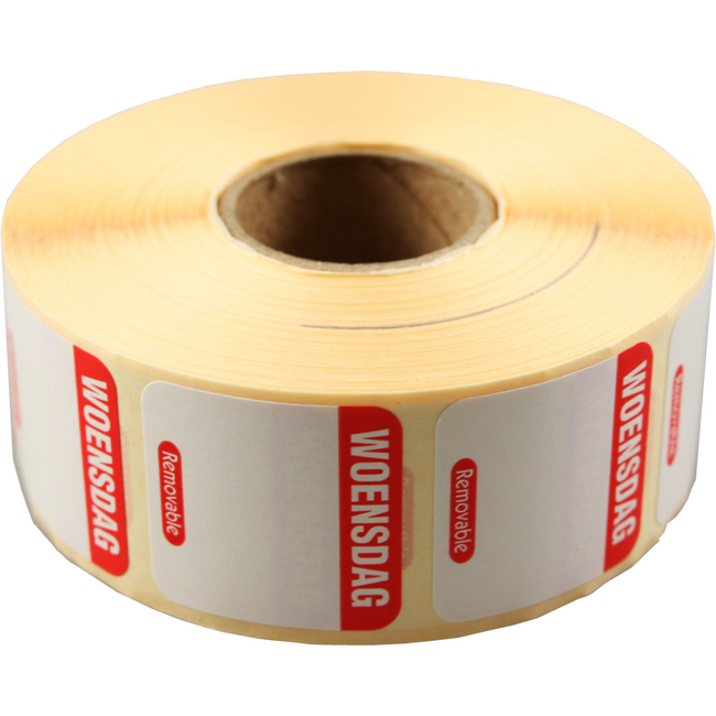 Klika - Etikett | Tagesetikett Mi | Papier | beschreibbar | 25x25mm | rot | Rolle mit 1000 Stück