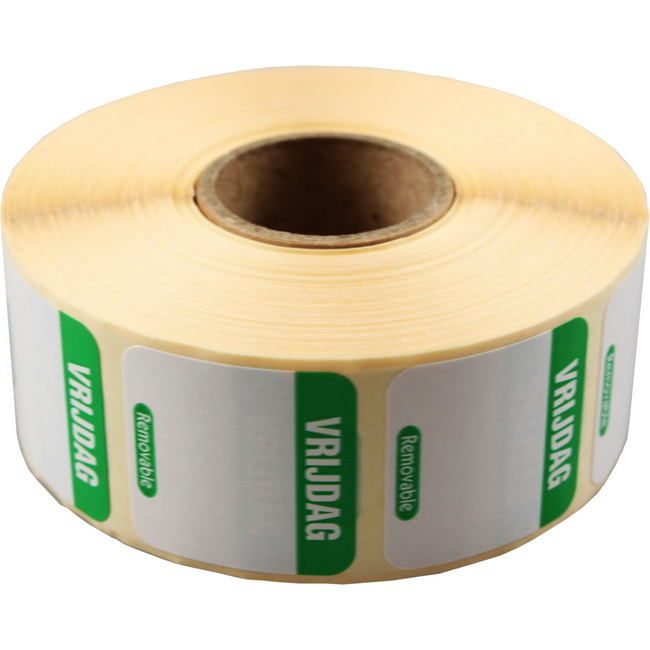 Klika - Etikett | Tagesetikett Fr | Papier | beschreibbar | 25x25mm | grün | Rolle mit 1000 Stück