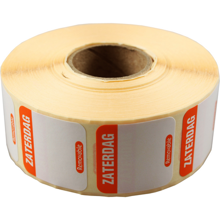 Klika - Etikett | Tagesetikett Sa | Papier | beschreibbar | 25x25mm | orange | Rolle mit 1000 Stück