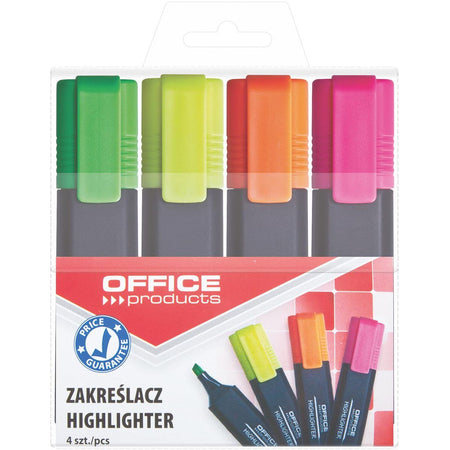 Büroprodukte - Textmarker, 4er-Set, sortiert