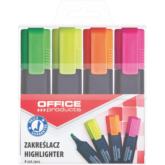 Büroprodukte - Textmarker, 4er-Set, sortiert