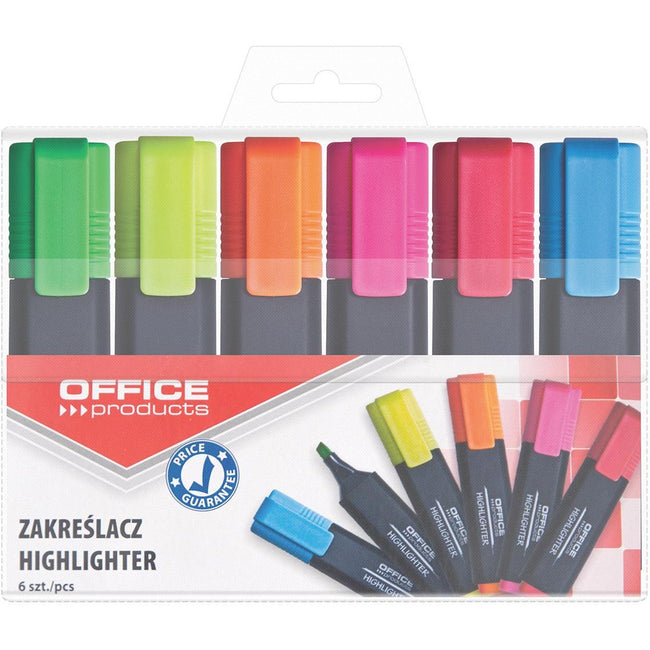 OFFICE products -   markeerstift, 1-5 mm, geassorteerde kleuren, etui van 6 stuks