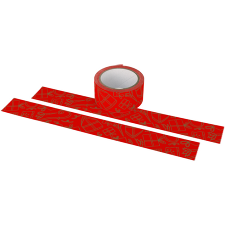 Timmers – E-Papier 50 mm x 50 m, rot mit goldenen Mieterse Mijters