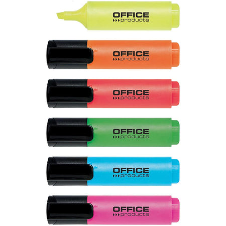 OFFICE products -   markeerstift, 2 5 mm, geassorteerde kleuren, etui van 6 stuks