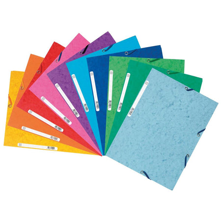 Exacompta – Elasto-Ordner, 3 Klappen, ft A4, verschiedene Farben, 10 Stück