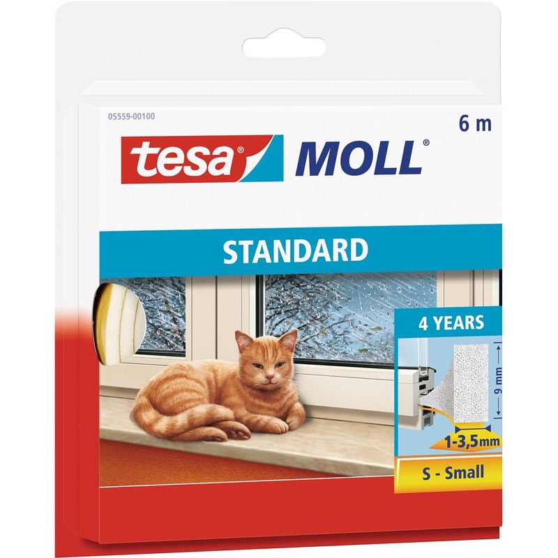 Tesa - Dichtungsstreifen moll® Standard I-Profil selbstklebend 6mx9mm weiß
