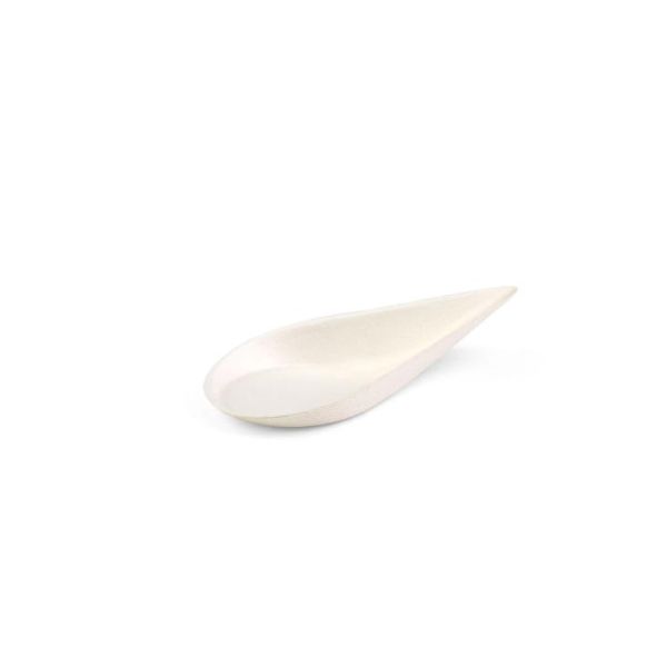 Senza Zuckerrohr-Amuse-Löffel, Tropfenform, 102 x 51 x 28 mm, Schrumpfung von 40 Stück