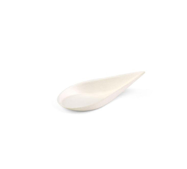 Senza Zuckerrohr-Amuse-Löffel, Tropfenform, 102 x 51 x 28 mm, Schrumpfung von 40 Stück