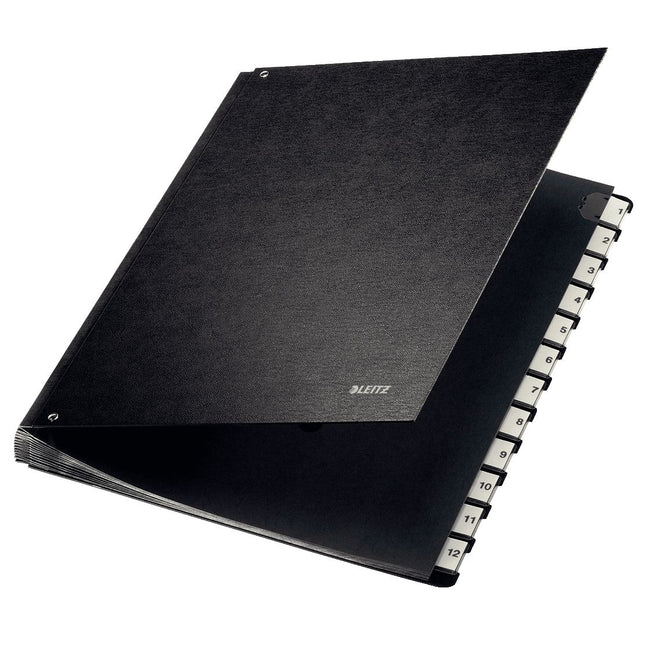 Leitz - Termmappe 1-12 270x18x345mm Hartfaserplatte schwarz