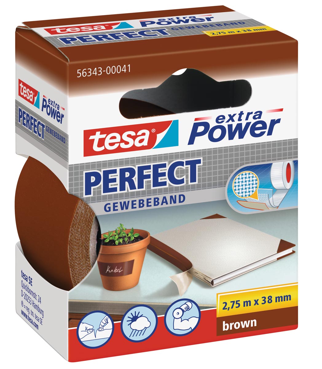 Tesa - extra Power Perfect, ft 38 mm x 2,75 m, braun