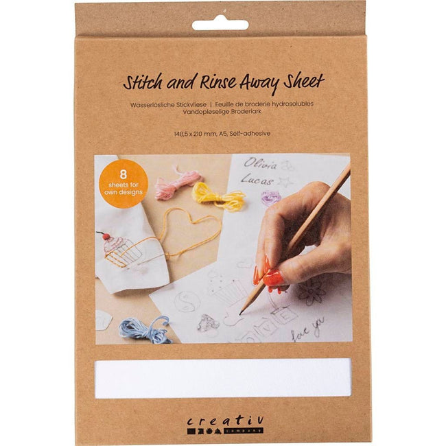 Creativ Company -  Borduurpapier  a5 8 vellen wit | 6 stuks