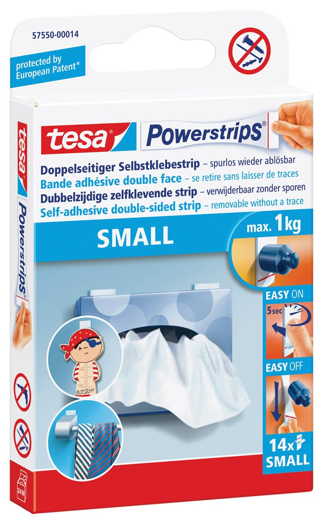 Tesa - Klebestreifen Powerstrips® SMALL doppelseitig 1kg 14 Stück