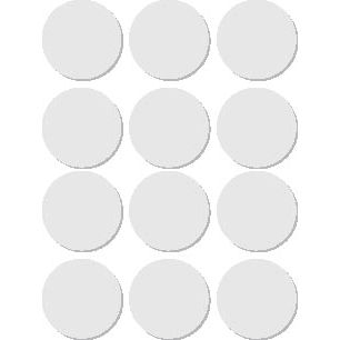 Apli - runde Etiketten im Etui Durchmesser 25 mm, weiß, 72 Stück, 12 pro Blatt (2664)