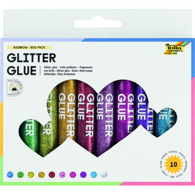 Folia Paper - Glitzerkleber Folia 9,5 ml 10 Farben | 12 Stück