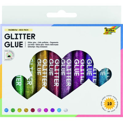 Folia Paper - Glitzerkleber Folia 9,5 ml 10 Farben | 12 Stück