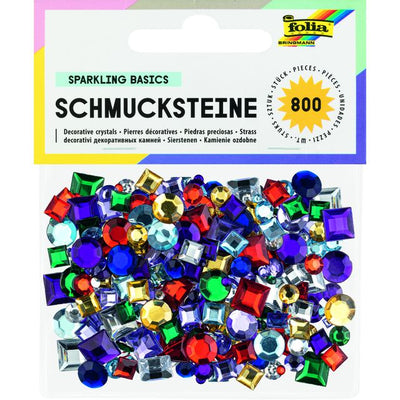 Folia - Glitzersteine ​​800 Stück, verschiedene Farben und Größen