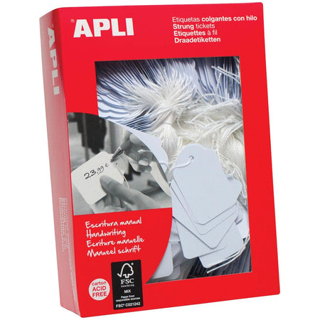 Apli - Hängeetikett + Kordel 50x70mm 400 Stück
