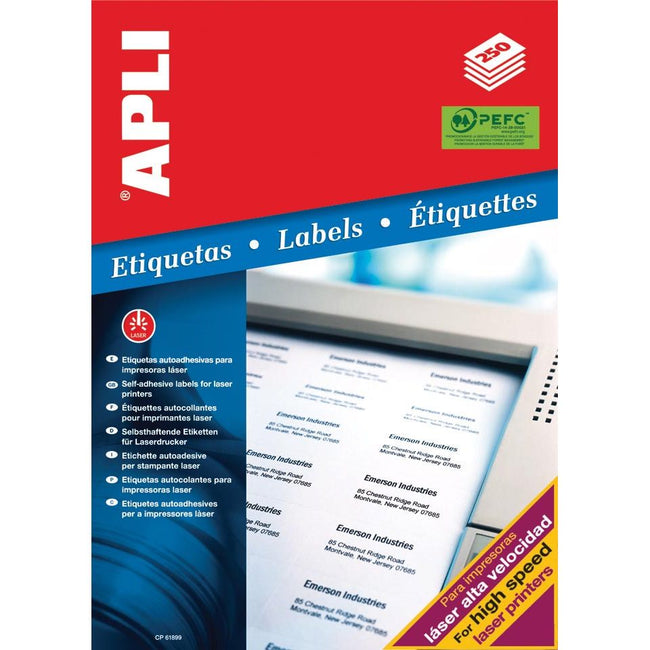 Apli – weiße Etiketten, 97 x 67,7 mm (B x H), 2.000 Stück, 8 pro Blatt (2523)