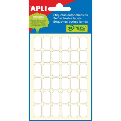 Apli – weiße Etiketten ft 10 x 16 mm (B x H), 216 Stück, 36 pro Blatt (2669)