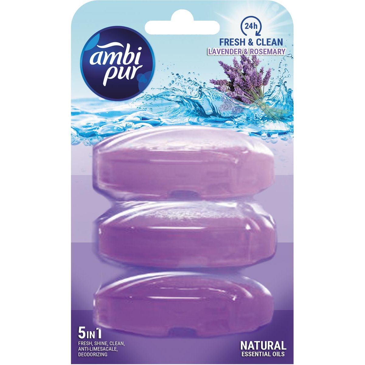 Ambi Pur - Fresh and Shine Nachfüll-Toilettenblock, 3 x 165 ml