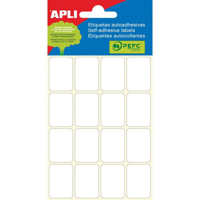 Apli – Weiße Etiketten, 19 x 27 mm (B x H), 96 Stück, 16 pro Blatt (2675)