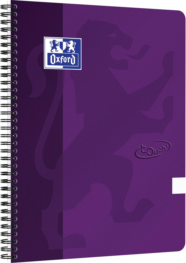 Oxford -  School Touch spiraalblok, ft A4, 140 bladzijden, blanco, paars