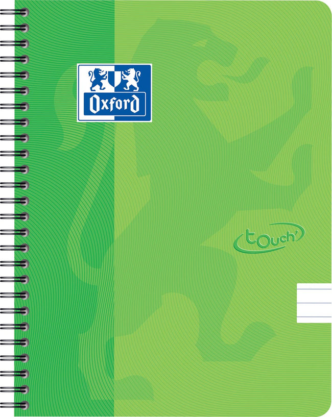 Oxford -  School Touch spiraalblok, ft A5, 140 bladzijden, gelijnd, groen (lime)