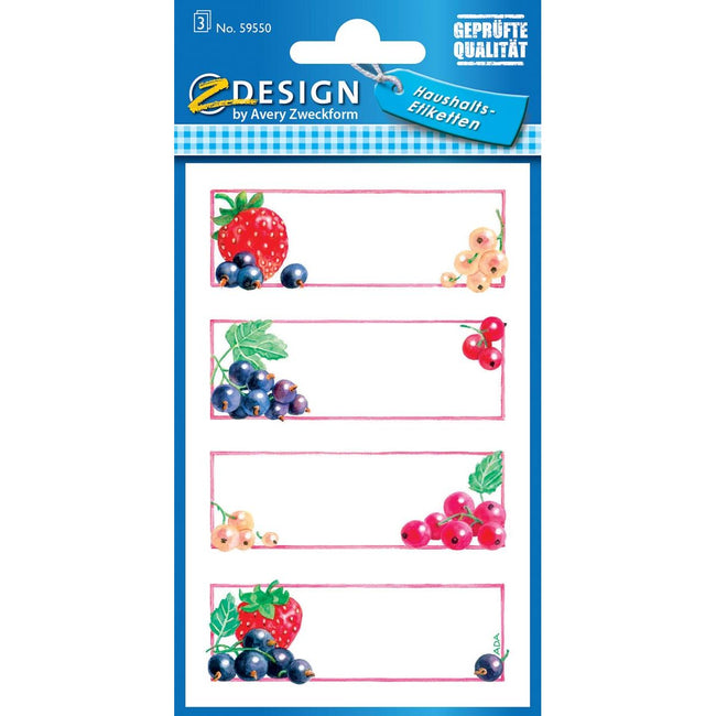 Avery Zweckform - Haushaltsetiketten, Blister mit 3 Blatt, 12 Etiketten