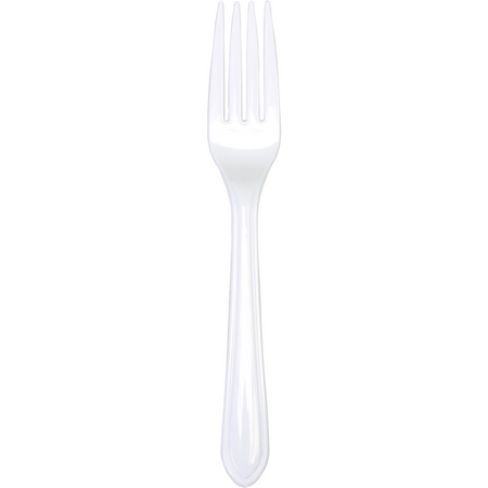 Depa - Plastikgabel 18 cm wiederverwendbar WEISS 50 Stück