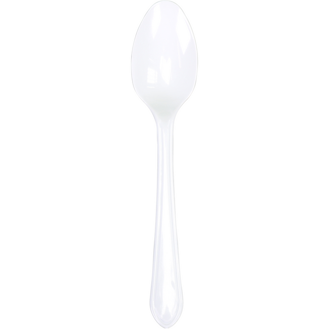 Depa - Plastiklöffel 18 cm wiederverwendbar WEISS 50 Stück