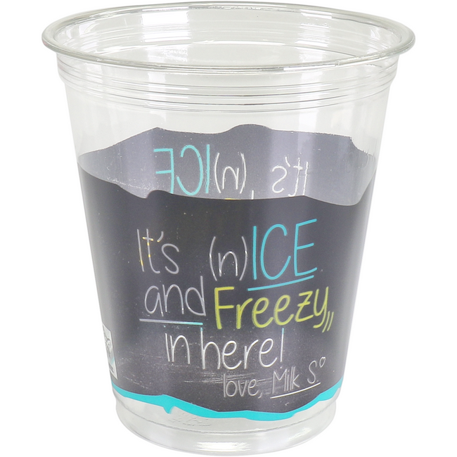 Depa -  | Milkshakebeker | ICE is (N)ICE | Gerecycled PET | 300ml | 12oz | Ø90mm | transparant/blauw | 800 stuks