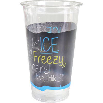 Depa -  | Milkshakebeker | ICE is (N)ICE | Gerecycled PET | 500ml | 22oz | Ø90mm | transparant/blauw | 800 stuks