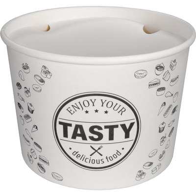 Klika -  Bak | Karton + PE | 1890ml | TASTY | incl. Deksel | foodbucket | wit | 150 stuks
