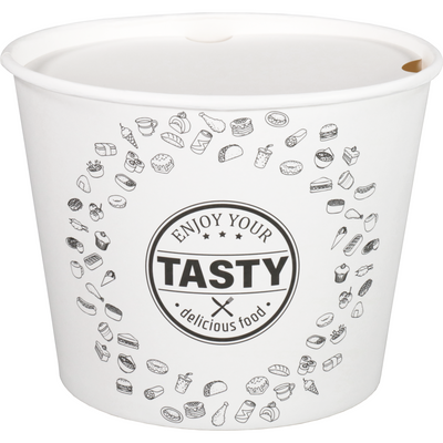 Depa -  Bak | Karton + PE | 3800ml | TASTY | incl. Deksel | foodbucket | 168mm | wit | 150 stuks