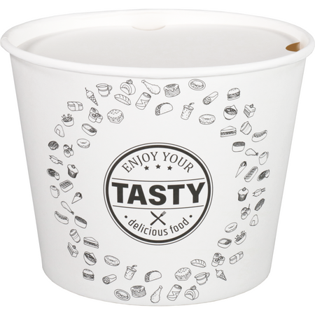 Depa -  Bak | Karton + PE | 3800ml | TASTY | incl. Deksel | foodbucket | 168mm | wit | 150 stuks