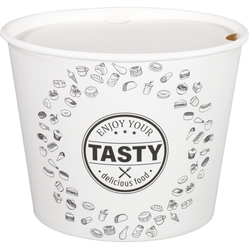 Depa -  Bak | Karton + PE | 3800ml | TASTY | incl. Deksel | foodbucket | 168mm | wit | 150 stuks