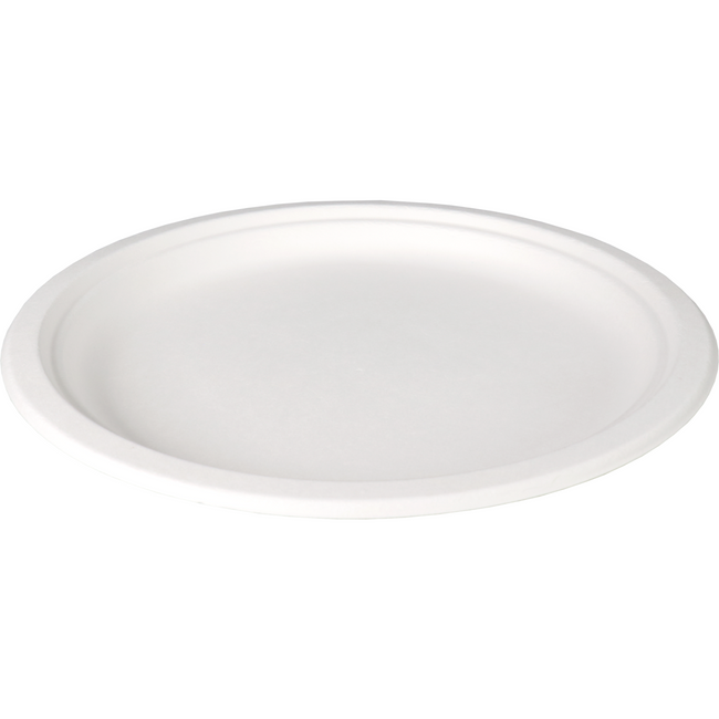 Depa -  Bord | rond | 1-vaks | bagasse (suikerrietpulp) | Ø26cm | wit | 500 stuks