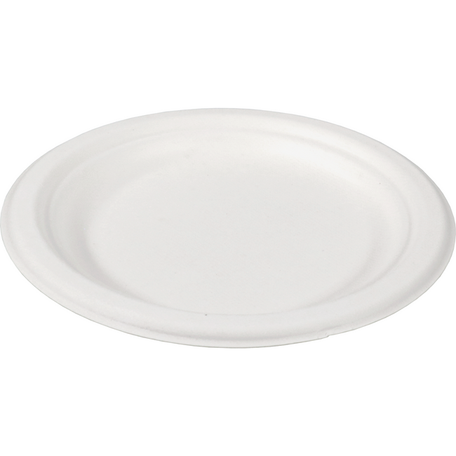 Depa -  Bord | rond | 1-vaks | bagasse (suikerrietpulp) | Ø18cm | wit | 500 stuks