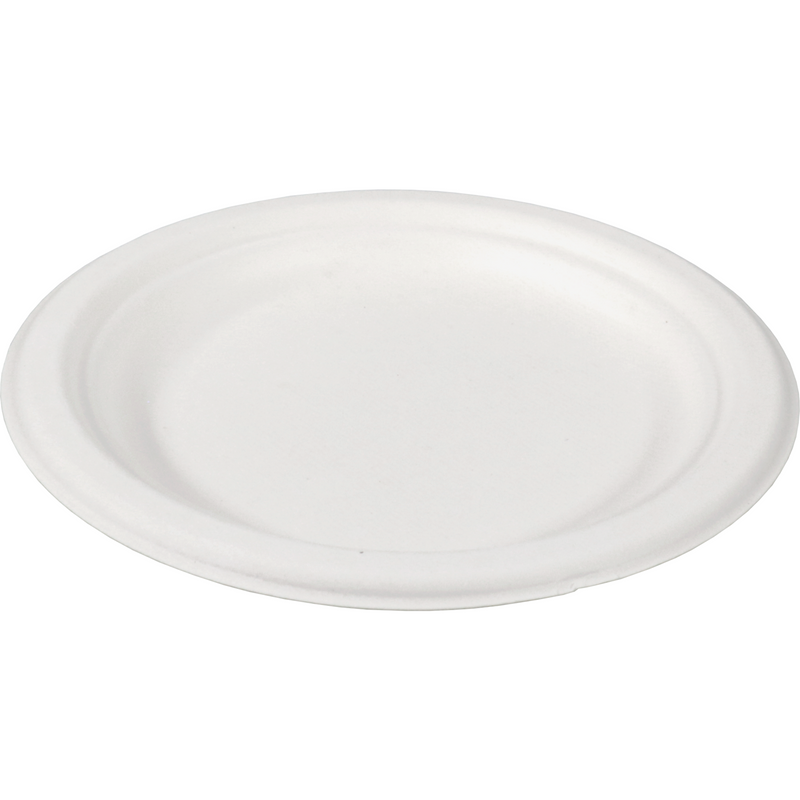Depa -  Bord | rond | 1-vaks | bagasse (suikerrietpulp) | Ø18cm | wit | 500 stuks