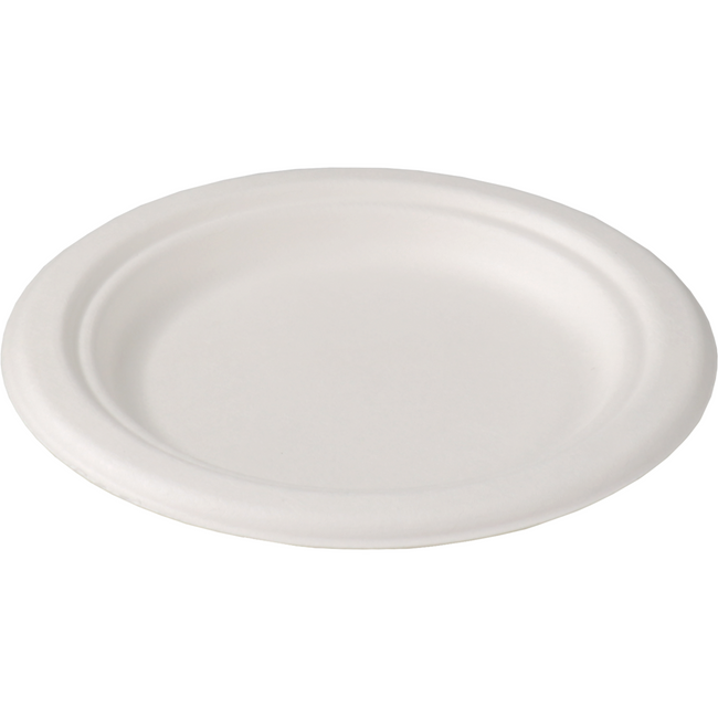 Depa -  Bord | rond | 1-vaks | bagasse (suikerrietpulp) | Ø15cm | wit | 500 stuks