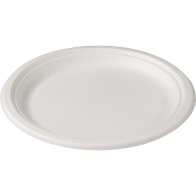 Depa -  Bord | rond | 1-vaks | bagasse (suikerrietpulp) | Ø23cm | wit | 500 stuks