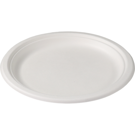 Depa -  Bord | rond | 1-vaks | bagasse (suikerrietpulp) | Ø23cm | wit | 500 stuks