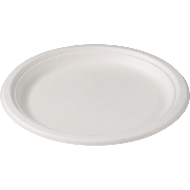Depa -  Bord | rond | 1-vaks | bagasse (suikerrietpulp) | Ø23cm | wit | 500 stuks