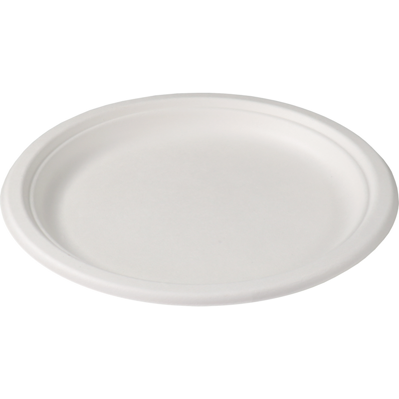 Depa -  Bord | rond | 1-vaks | bagasse (suikerrietpulp) | Ø23cm | wit | 500 stuks